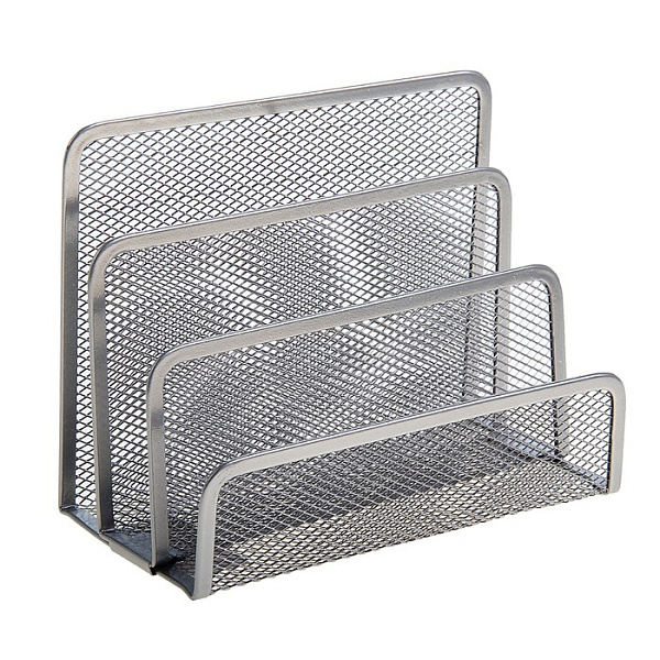 Подставка для бумаг INDEX, сетка, металл, 17*8*13.5см, серая