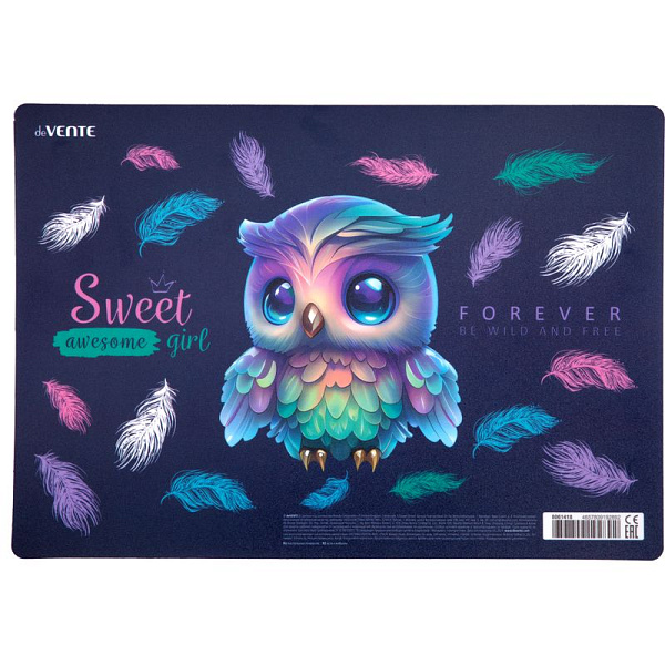 Покрытие настольное для лепки "deVENTE. Happy Owl" 33x23 см, пластиковое 600 мкм, с цветным рисунком