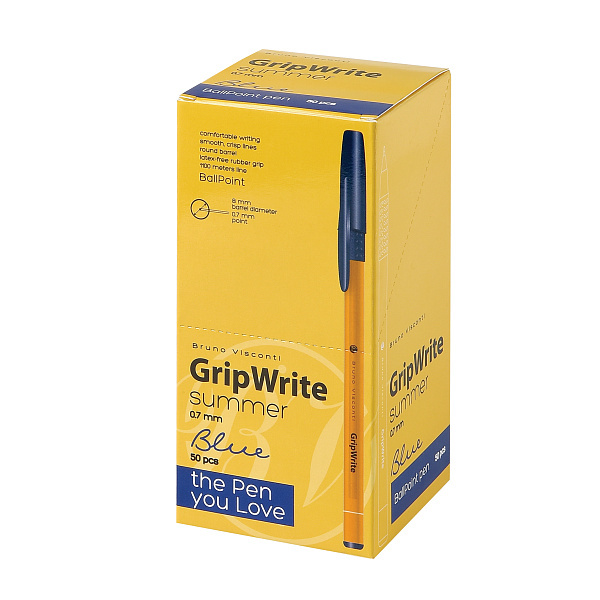 Ручка шариковая 0,7 мм "GripWrite Summer" СИНЯЯ