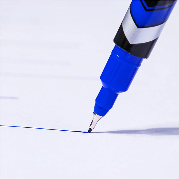 Маркер перм. 1 мм/0,5 мм Deli двойной синий