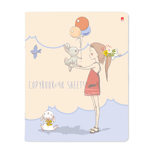 Тетрадь 48 л. кл. "GIRL AND RABBIT" 5 ВИДОВ