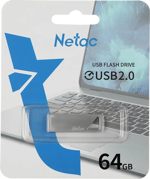 Флеш Диск Netac 64GB U326  USB2.0 серебристый