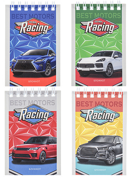 Блокнот А7 40 л. кл. на гребне "ВНЕДОРОЖНИКИ" обл.-мел.картон,бл-офс, TМ"Profit"