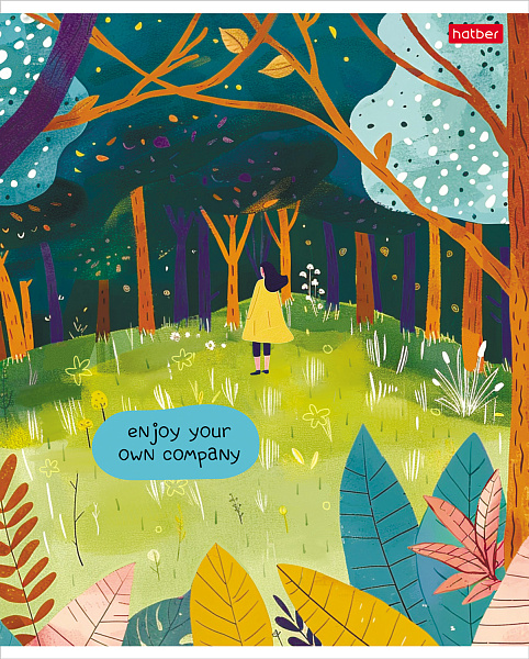 Тетрадь 48 л. кл. Пластиковая обложка "Наедине с собой" 65г/кв.м 1 диз.в блоке