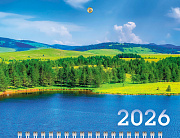 Календарь 2026 3-х блоч. на 1 гребне МИНИ-1 "Гармония природы" 195х440мм бум. Офсет. цветной блок с бегунком цветная подложка в индив.упак.