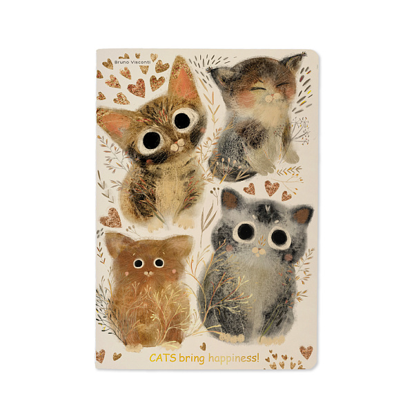 Тетрадь BV А5 40 л. кл. "КОТИКИ. СЧАСТЬЕ" Bruno Visconti 