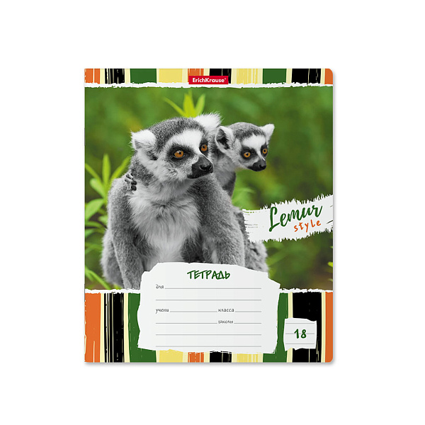 Тетрадь 18 л. лин. "Lemur Style",  ErichKrause  