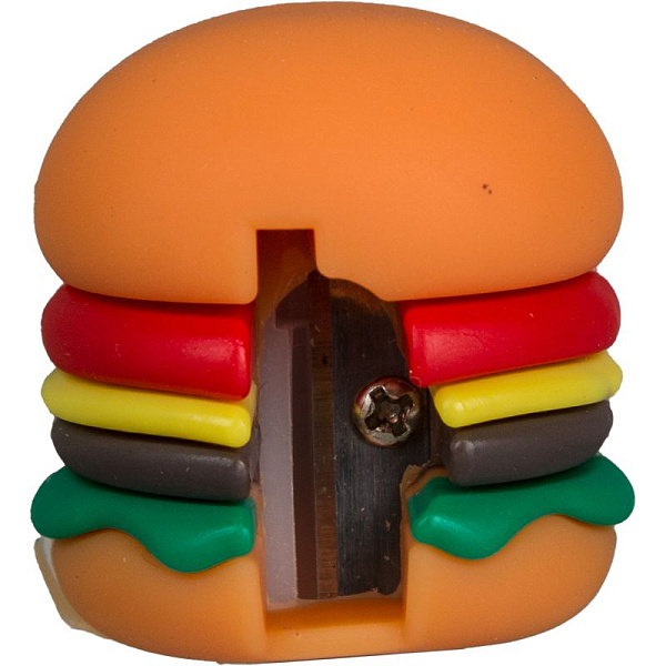 Точилка 1 отв. "deVENTE. Hamburger" 31x31x34 мм, пластиковая с покрытием Soft Touch, каждая в индивидуальном пакете с с индивидуальной маркировкой