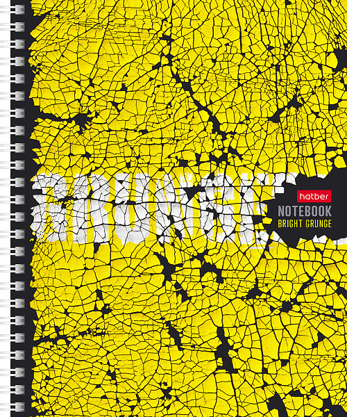 Тетрадь 96 листов в клетку на гребне "Яркий гранж" 65г/кв.м 4 диз.в блоке 