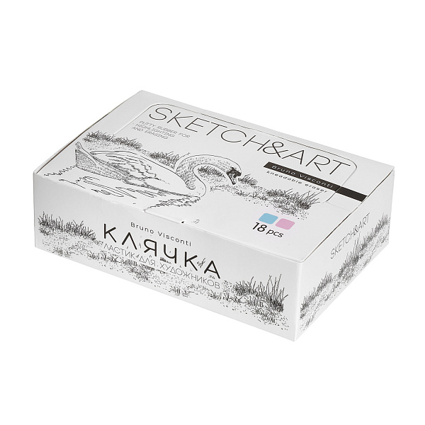 Ластик-клячка "SKETCH&ART" РОЗОВЫЙ/ГОЛУБОЙ, ХУДОЖЕСТВЕННЫЙ в пластиковой коробочке 