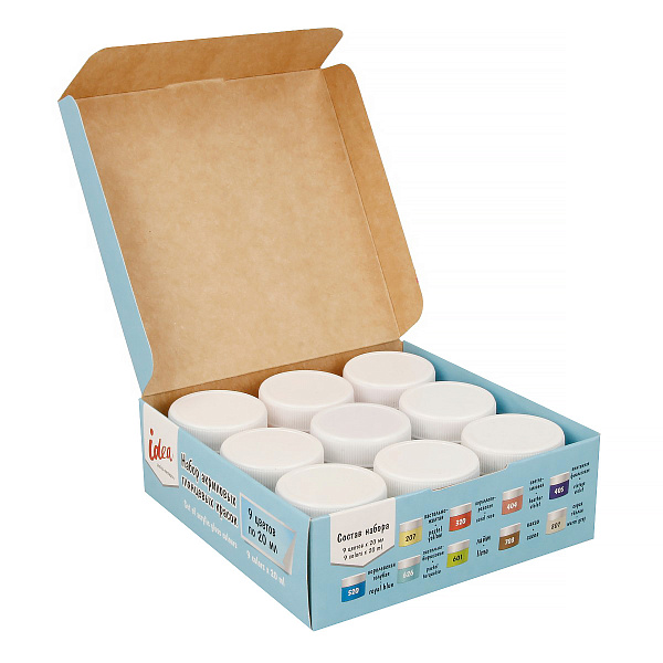 Акрил 9 цв. 20 мл. "VISTA-ARTISTA" idea для декора глянцевая, набор