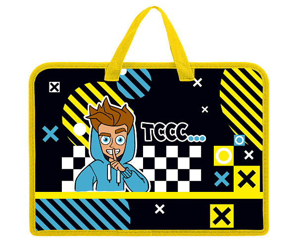 Папка для тетрадей А4 с ручками Hatber 1 отд. 245х340х35мм на молнии "Влад А4" Пластиковая, в индив.упак. 