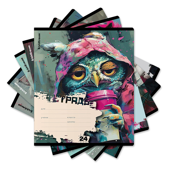 Тетрадь 24 л. кл. "Coffee Mania" ErichKrause  (в плёнке по 10 шт.)_MIX-PACK