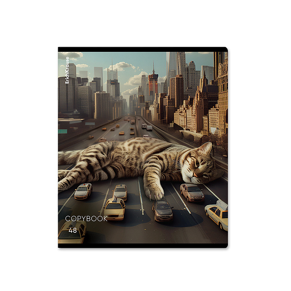 Тетрадь 48 л. кл. ErichKrause Big City Cats, глянцевая ламинация_MIX-PACK