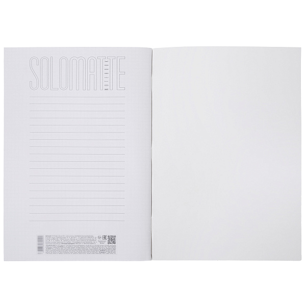 Тетрадь А4 48 листов клетка "SoloMatte" - Черный бархат 60-65г/кв.м на скобе ламинац.SOFT-TOUCH запечатанный тит.лист-