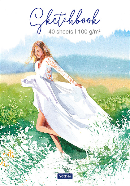 Блокнот SketchBook А5 40 л. без линовки 100г/кв.м жесткая подложка -Красота мгновения- "Premium"