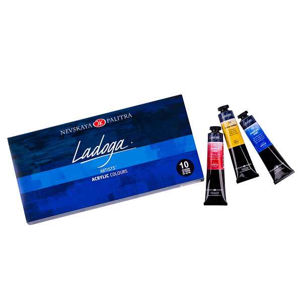 Акрил 10 цв. 46 мл. Ладога, туба 
