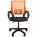 Кресло оператора Helmi HL-M96 R "Airy", спинка сетка оранжевая/сиденье ткань черная, пиастра