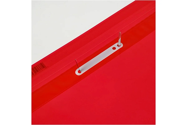 Скоросшиватель А4 с верх. прозр. листом, 140/180 мкм, красный, Стамм