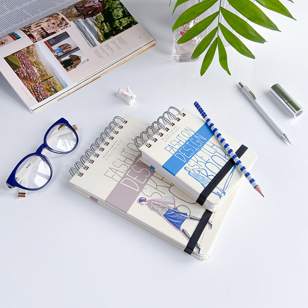 SKETCHBOOK 147х210 мм 80 л. БЕЖЕВЫЙ 100 гр НА ГРЕБНЕ (4 ВИДА)