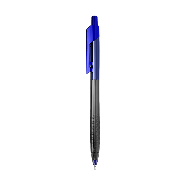 Ручка шариковая автомат. 0,7 мм Deli Arrow, СИНЯЯ, прозрачный/синий 