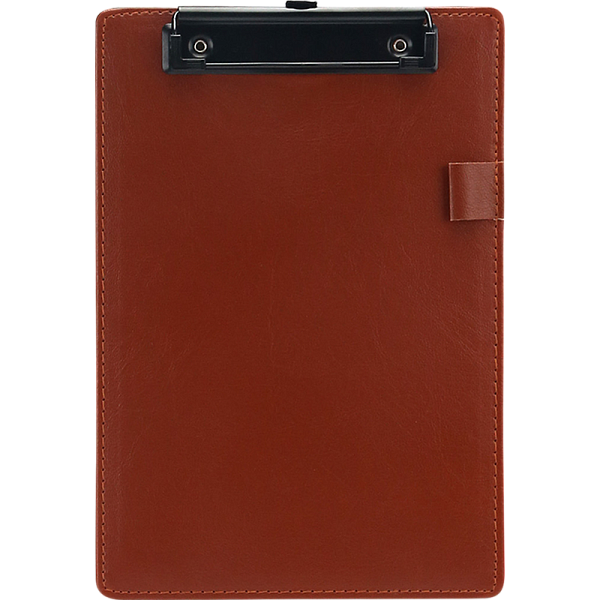 Планшет с зажимом А4 "deVENTE" коричневый, картон толщиной 2,5 мм, покрытый искусственной кожей, с петлей для ручки, металлический прижим 12 см с выдвижным подвесом, в пластиковом пакете