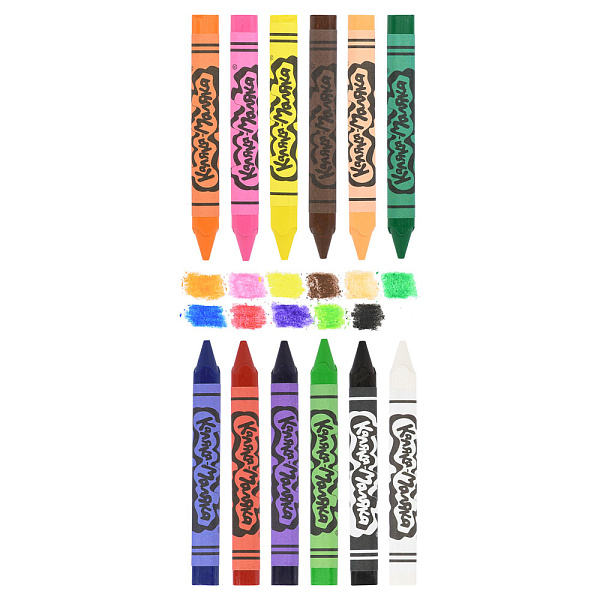 Мелки восковые утолщенные 12 цв. "Каляка-Маляка" трехгранные 11 мм