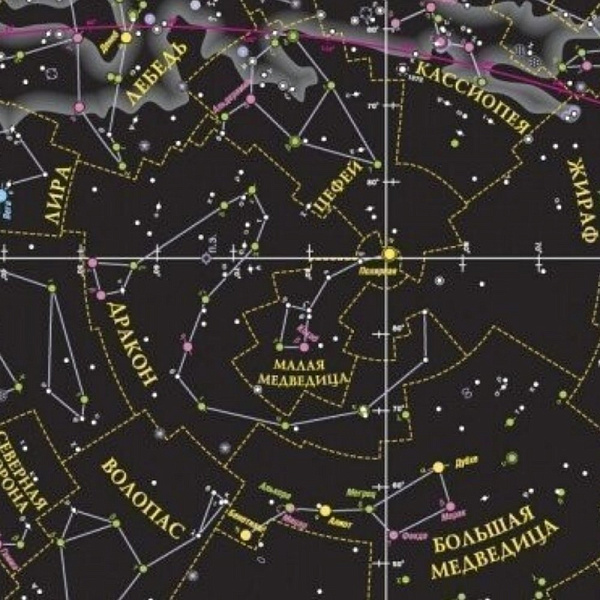 Карта Звездное небо/планеты, 101х69 см., с ламинацией, интерактивная