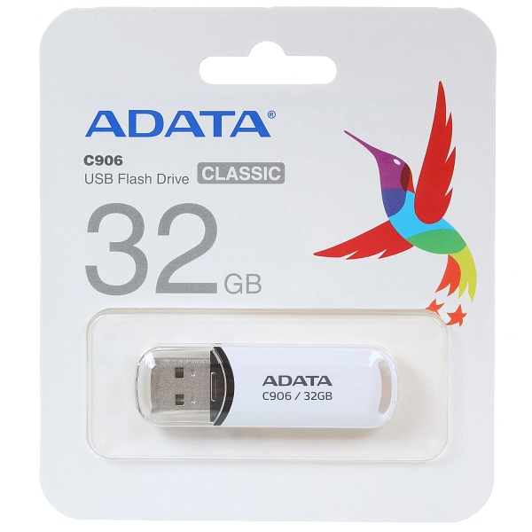 Флеш Диск A-Data 32GB Classic C906  USB2.0 белый