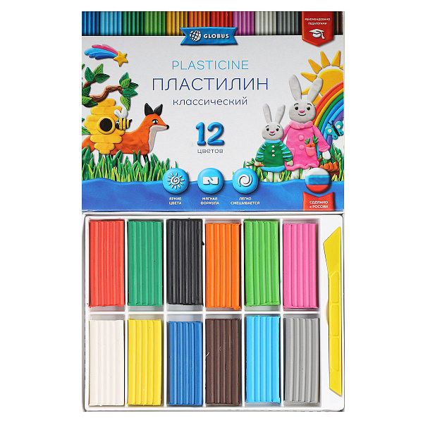 Пластилин 12 цв. серия "КЛАССИЧЕСКИЙ"