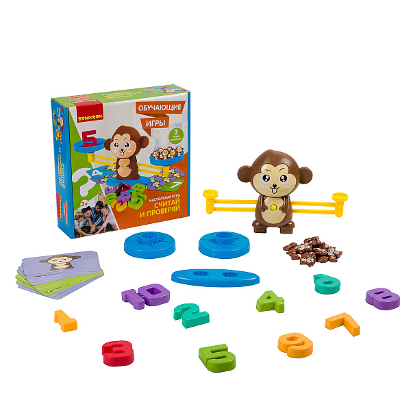 Игры обучающие Bondibon Настольная игра «СЧИТАЙ И ПРОВЕРЯЙ», BOX 25x7x25см