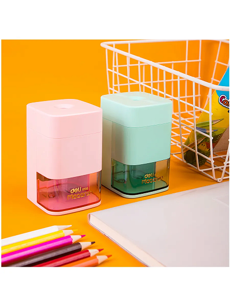 Точилка д/каранд. механическая Deli  Macaron 1 отв. пластик ассорти