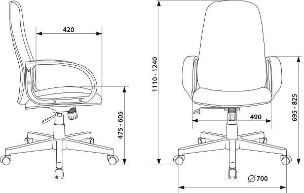 Кресло руководителя Бюрократ CH-808AXSN черный 3C11 крестовина пластик