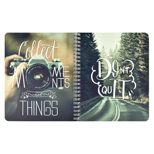 Тетрадь 96 л. кл./лин. на гребне "Double book" "ЦИТАТА ДНЯ" /А5, облож.- полипропилен, мягкий переплёт, двойная тетрадь с 4-мя обложками/