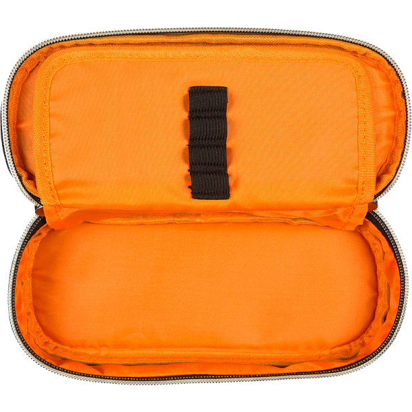Пенал "deVENTE. Uno Orange" 21x8x5 см, овальный для 50 предметов, с внутренним органайзером-створкой