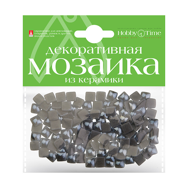 Мозаика декоративная из керамики 8х8 мм,100 шт., СЕРЫЙ