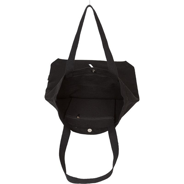 Сумка-шоппер "deVENTE. BLACK" 34х43,5x8 см, расширение дна 8 см, канвас, 1 отделение на молнии и магнитной кнопке, 1 внутренний карман на молнии, с рисунком