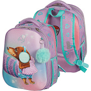 Рюкзак школьный "deVENTE. Choice Lite. Dachshund" жесткий 38x29x17 см (17 л) вес 880 г, эргономичная формоустойчивая вентилируемая спинка с потайным карманом анти-вор и мягкие S-образные лямки, дно из фактурной резины с ножками, ручка для переноски и