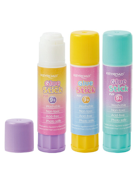 Клей-карандаш  09 г KEYROAD Pastel 