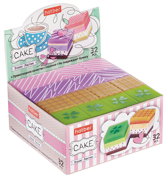 Ластик Hatber Cake PVC в картонной Дисплей-витрине