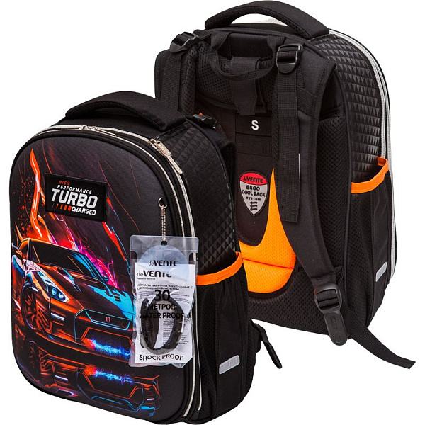 Рюкзак школьный "deVENTE. Choice. Turbo" жесткий 38x28x16 см ,1000 г, 1 отд.на молнии  эргоном.вентилируемая спинка 