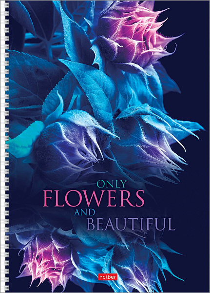 Тетрадь А4 96 л. кл. на гребне "Beautiful flower" перфорация на отрыв 65г/кв.м мат.4 диз.в блоке