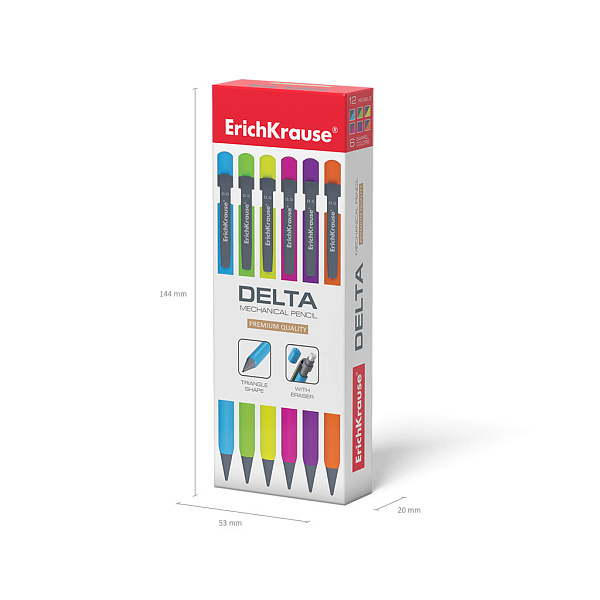 Карандаш автомат. 0,5 мм ErichKrause® Delta с ласт. желт. корп. 