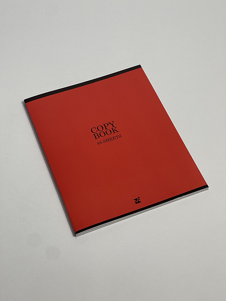 Тетрадь 48 листов, клетка, обложка мелованный картон, блок №2, красная