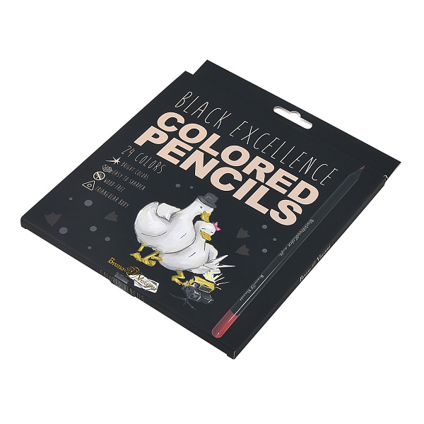 Карандаши 24 цв. "BLACK EXELLENCE", ГУСИ