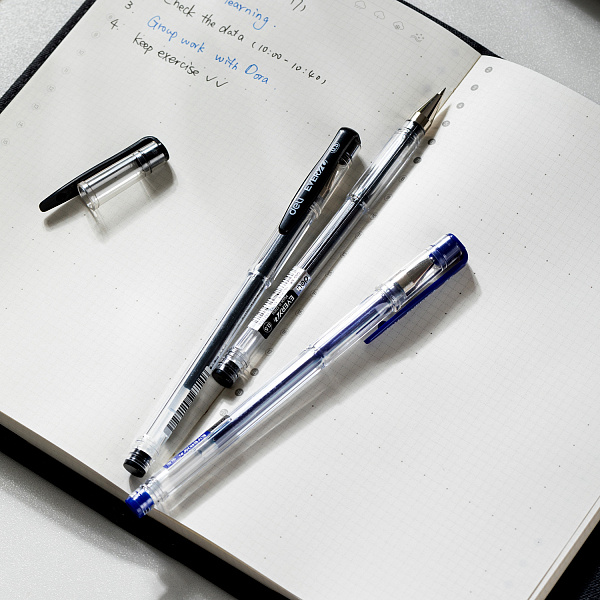 Ручка гелевая 0,5 мм Deli EveryU, СИНЯЯ, корп.прозрачный