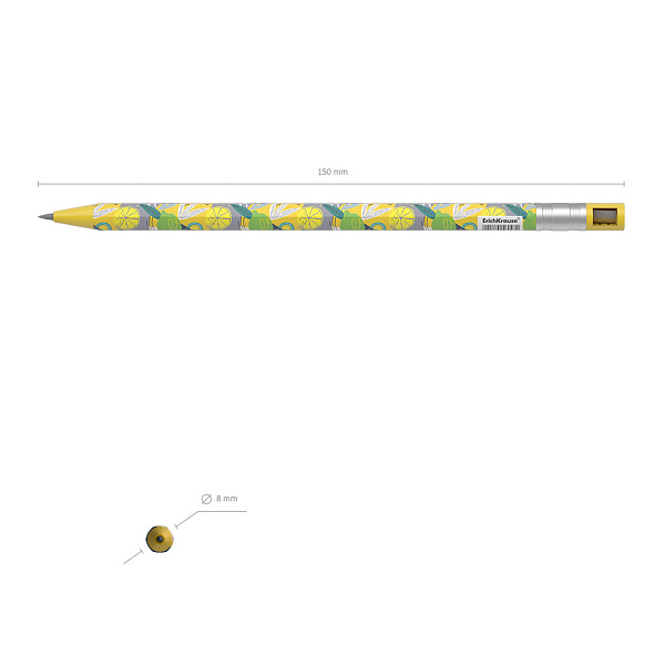 Карандаш автомат. 2,0 мм ErichKrause ColorTouch® Lime с точилкой, НВ (в тубусе по 24 шт.)