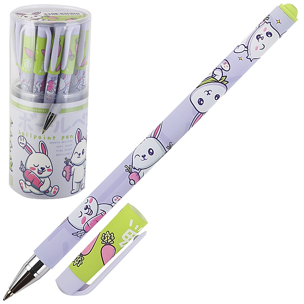 Ручка шариковая 0,5 мм "HappyWrite. KAWAII ANIMALS.Зайчик. СИНЯЯ 