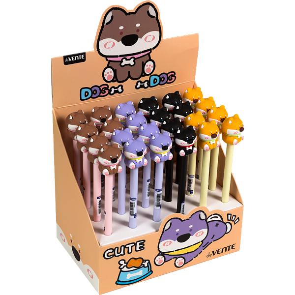 Ручка шариковая 0,7 мм deVENTE. Doggy СИНЯЯ с декор. элем.гибк.корп.маслянная основа