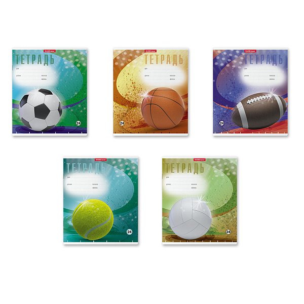 Тетрадь 24 листа в клетку "Мяч в игре" ErichKrause®